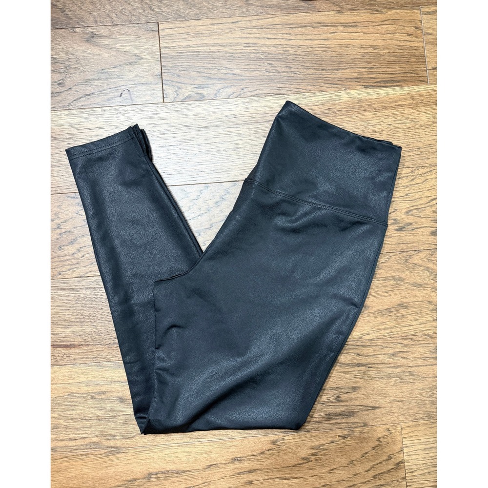 Knox Rose Leggings Womens Black Faux Leather High Rise Tapered Pants L